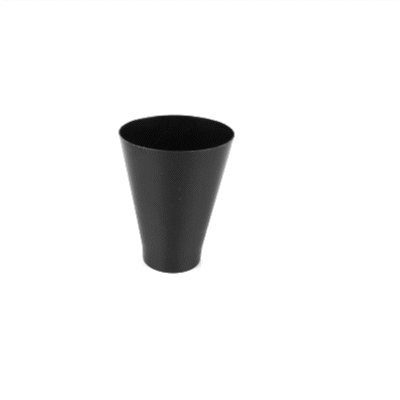 Mini Serve 7 oz Round Black Plastic Incline Glass - 3" x 3" x 4" - 100 count box
