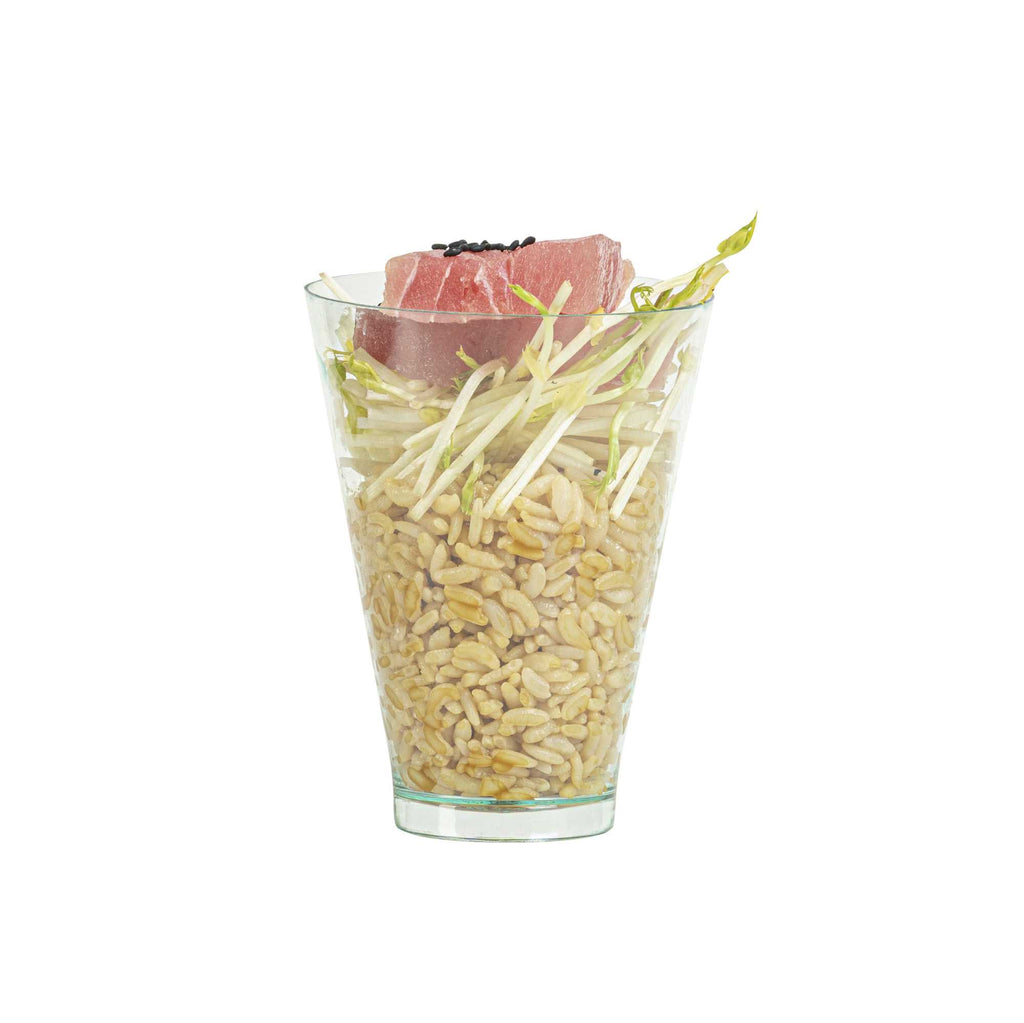 Mini Serve 7 oz Round Seagreen Plastic Incline Glass - 3" x 3" x 4" - 100 count box