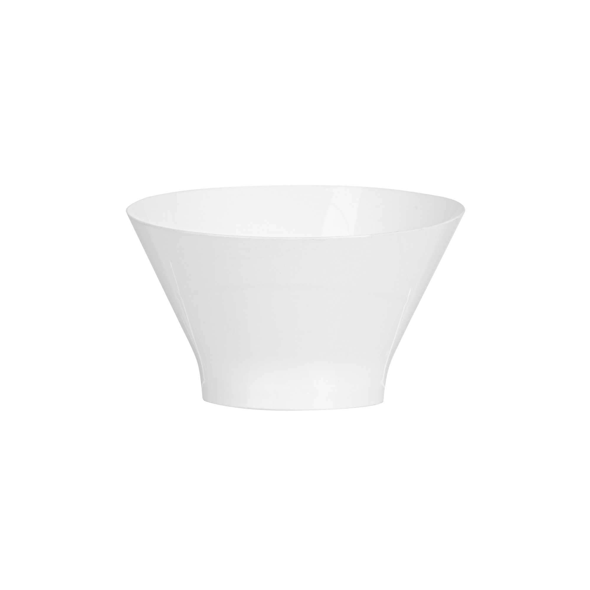 Mini Serve 7 oz Round White Plastic Incline Bowl - 4 1/4" x 4 1/4" x 2 3/4" - 20 count box