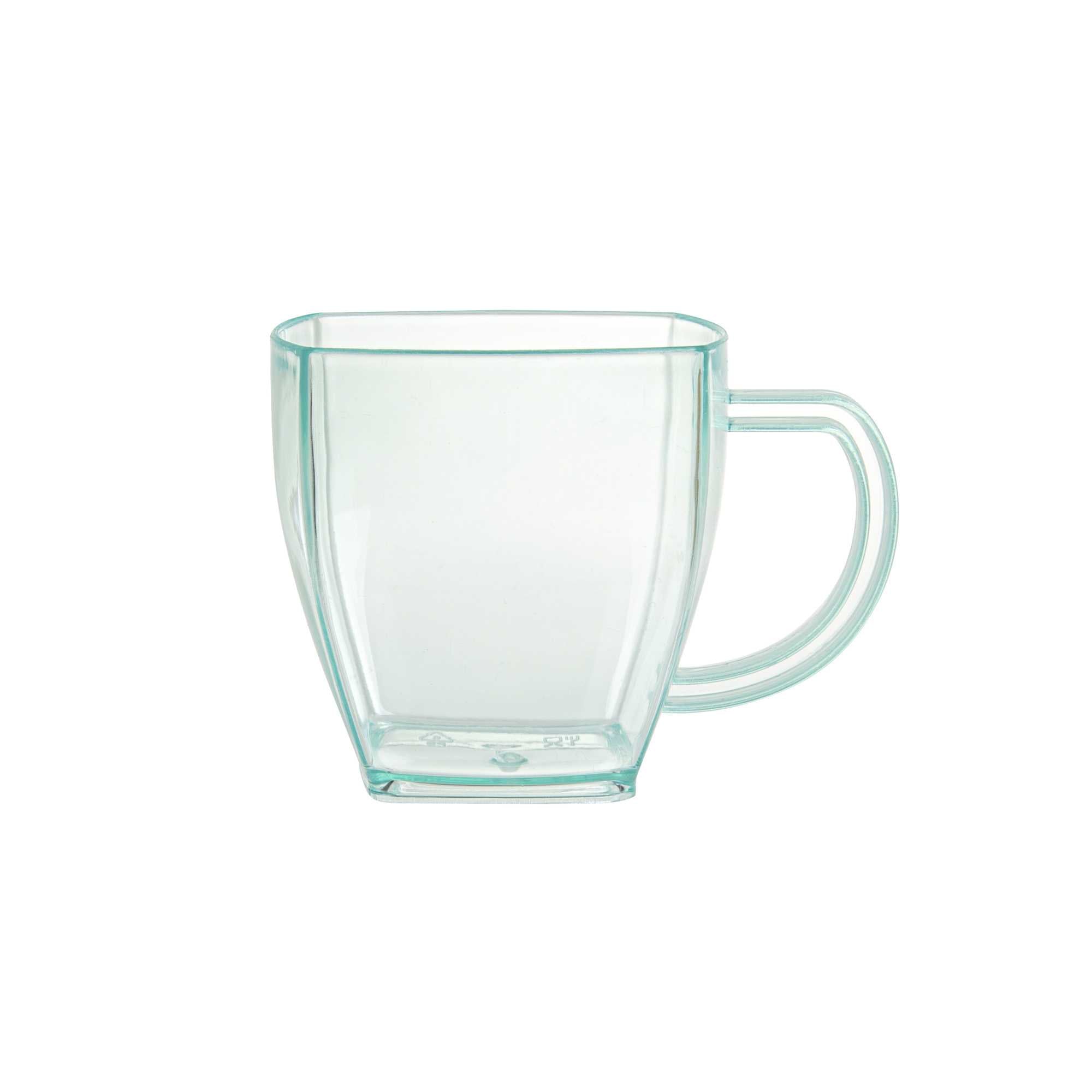 Restpresso 5 oz Square Seagreen Plastic Cafe Cup - 2 1/2" x 2 1/2" x 2 1/2" - 100 count box