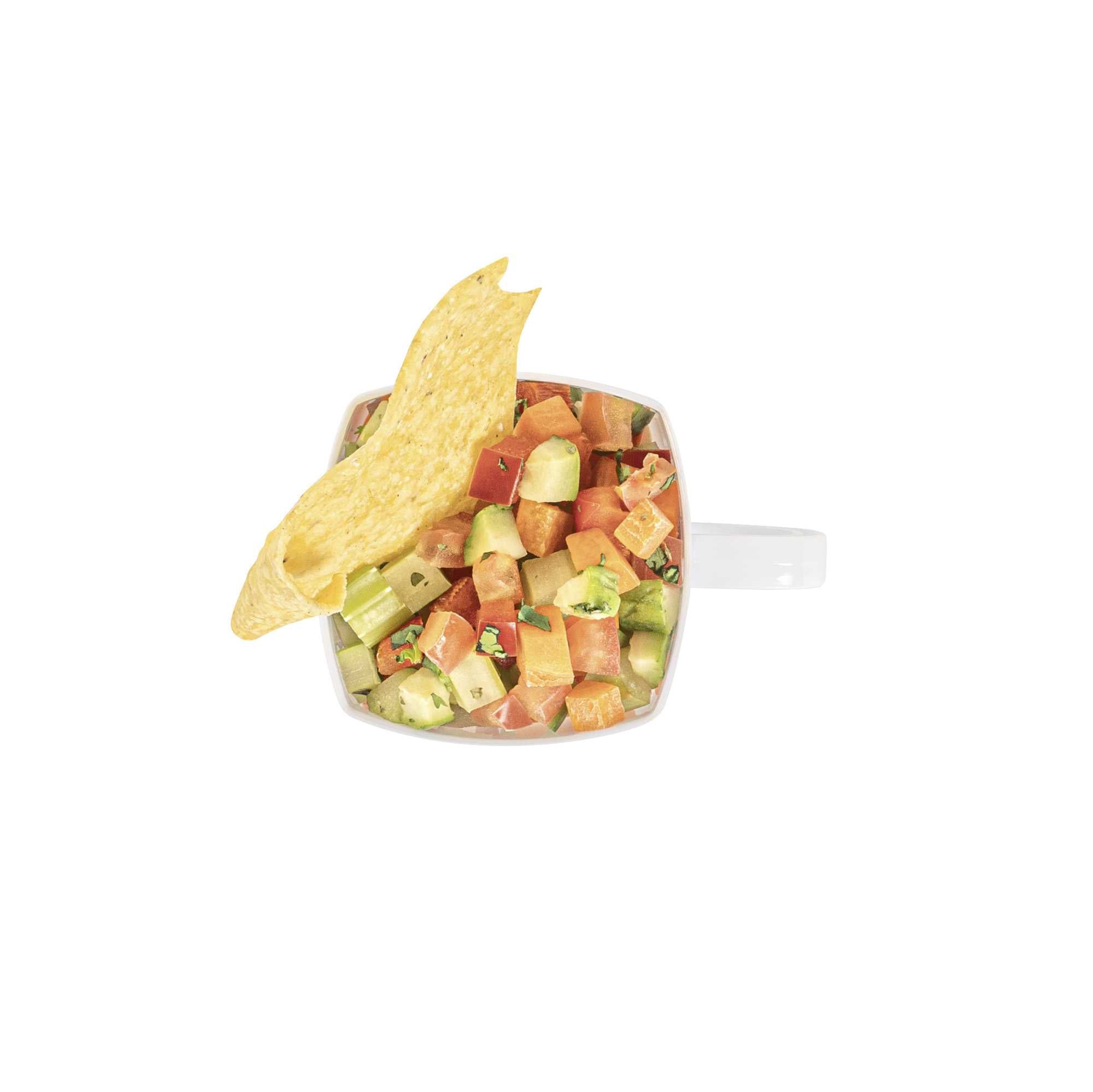 Restpresso 5 oz Square White Plastic Cafe Cup - 2 1/2" x 2 1/2" x 2 1/2" - 100 count box