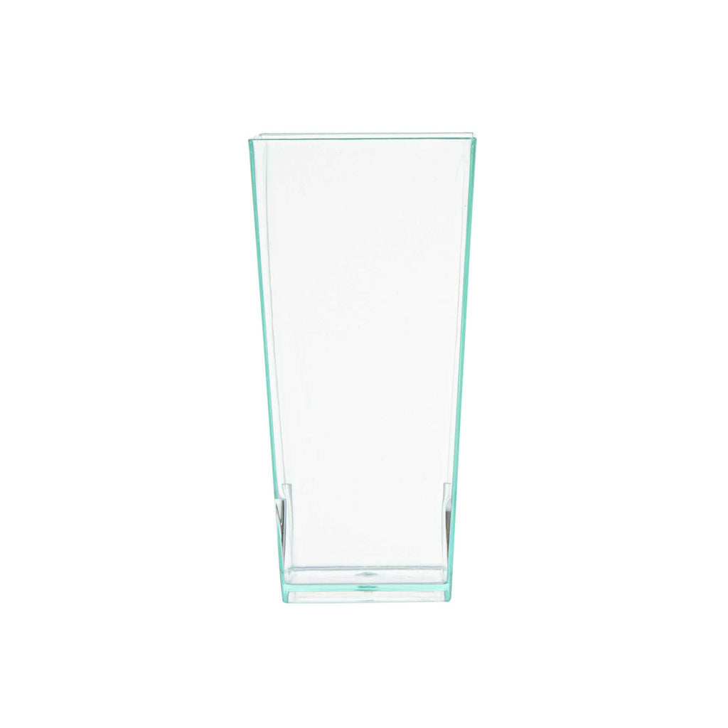 Mini Serve 4 oz Square Seagreen Plastic Tall Geometric Cup - 1 1/2" x 1 1/2" x 3 1/4" - 100 count box