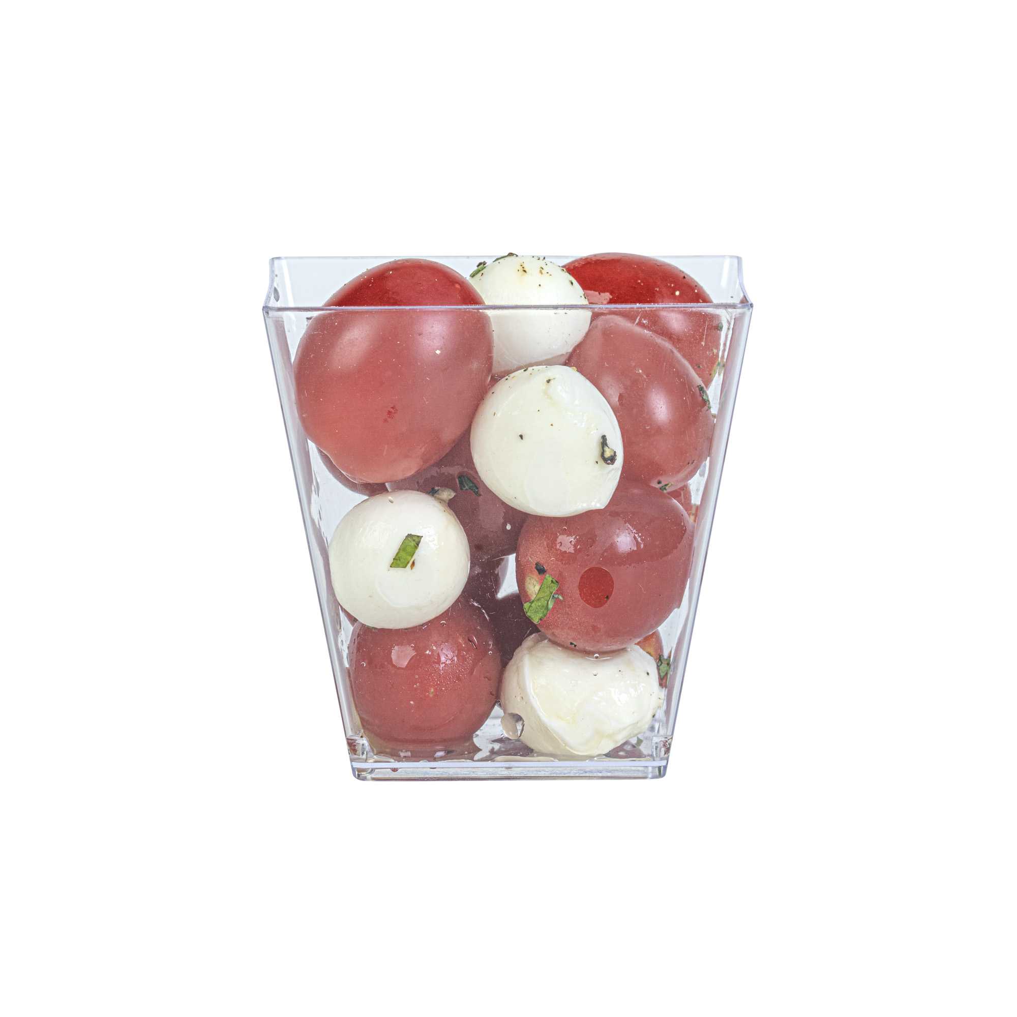 Mini Serve 8 oz Square Clear Plastic Large Kova Cup - 2 3/4" x 2 3/4" x 2 3/4" - 20 count box