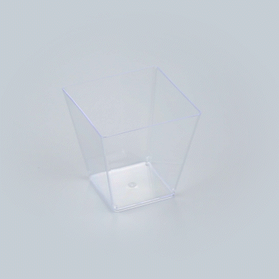 Mini Serve 8 oz Square Clear Plastic Large Kova Cup - 2 3/4" x 2 3/4" x 2 3/4" - 20 count box