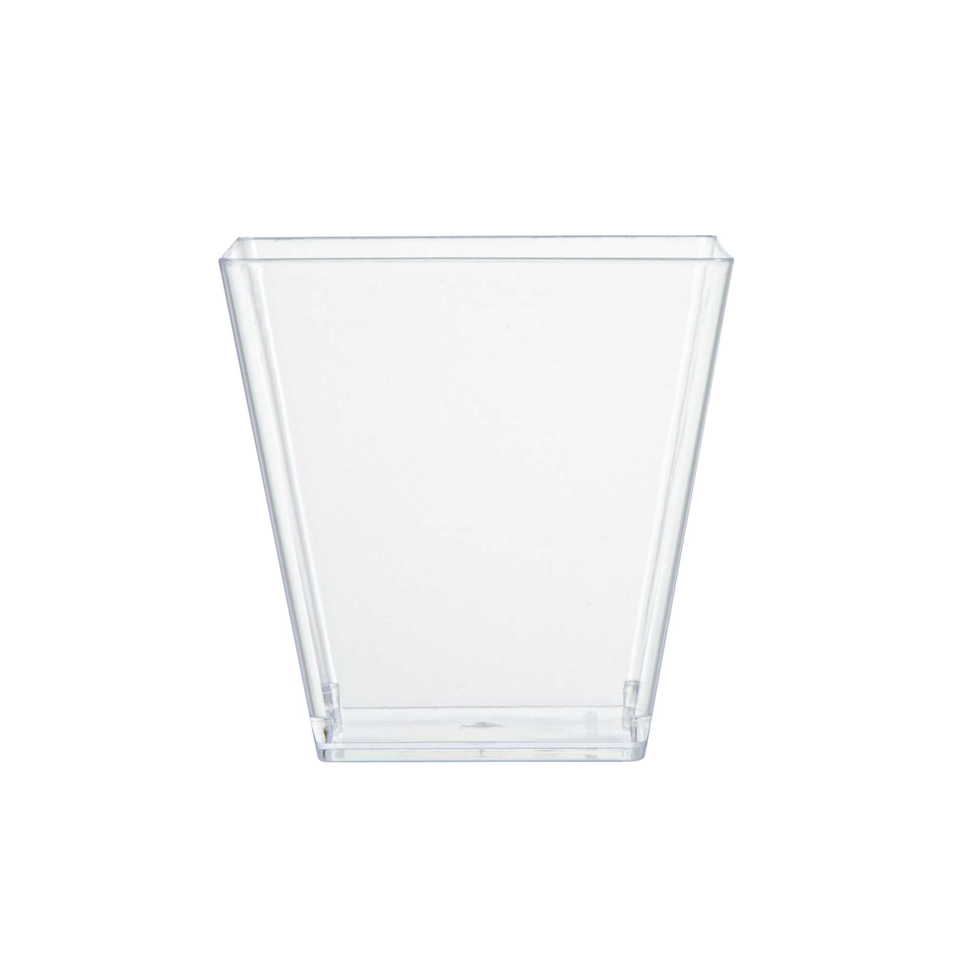 Mini Serve 8 oz Square Clear Plastic Large Kova Cup - 2 3/4" x 2 3/4" x 2 3/4" - 20 count box