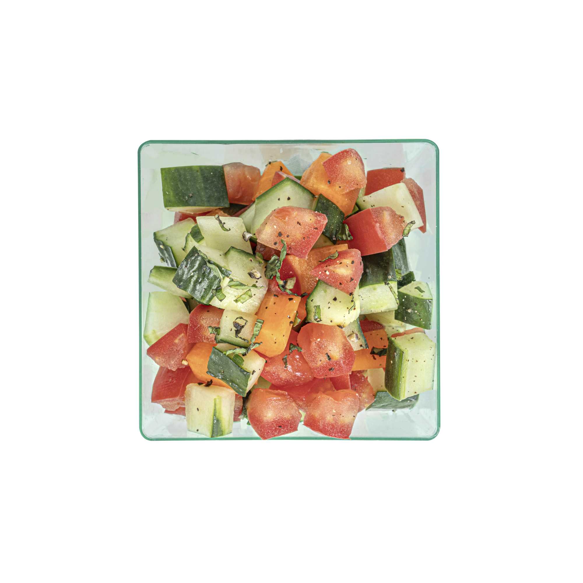 Mini Serve 8 oz Square Seagreen Plastic Large Kova Cup - 2 3/4" x 2 3/4" x 2 3/4" - 20 count box