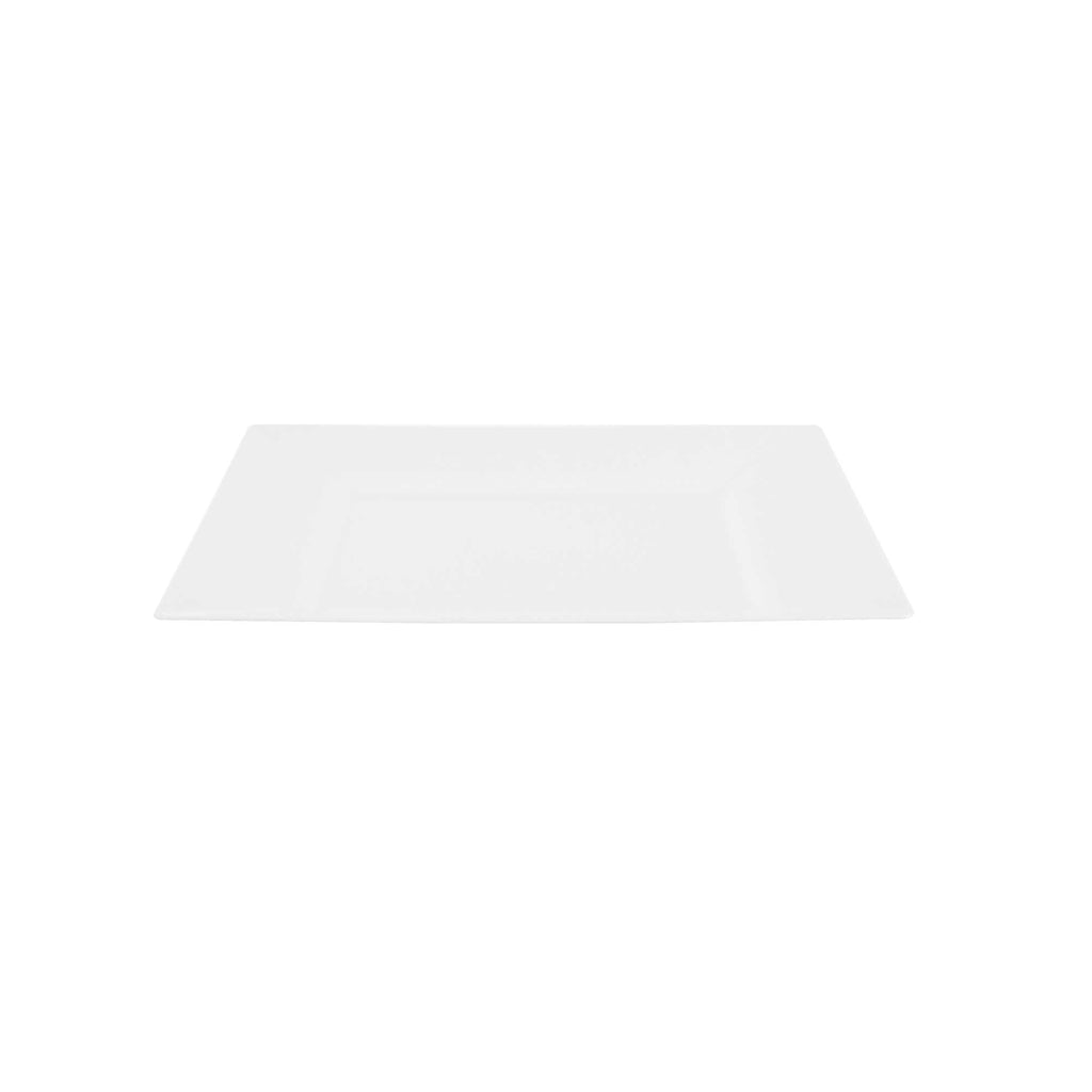 Maxi Serve Square White Plastic Modern Plate - 9 1/2" x 9 1/2" x 1/2" - 100 count box