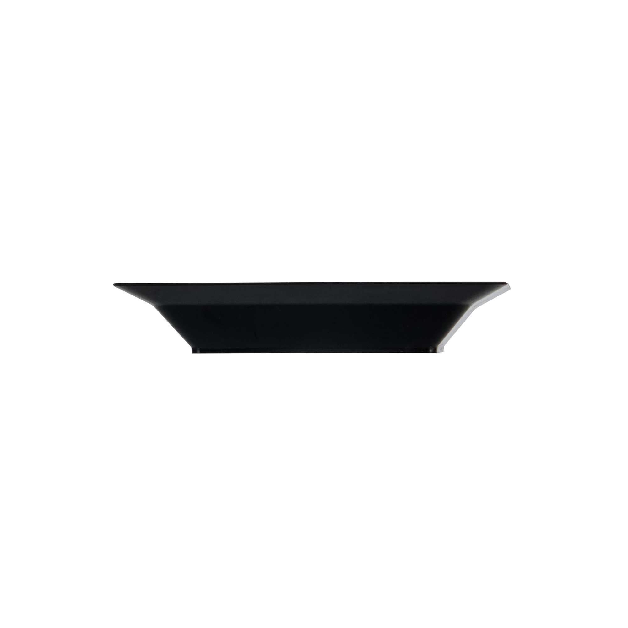 Mini Serve Square Black Plastic Plate - 4 1/4" x 4 1/4" x 1/2" - 100 count box