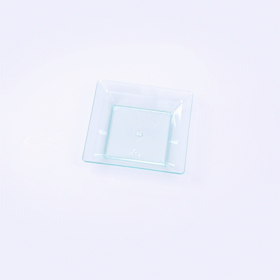 Mini Serve Square Seagreen Plastic Plate - 4 1/4" x 4 1/4" x 1/2" - 100 count box