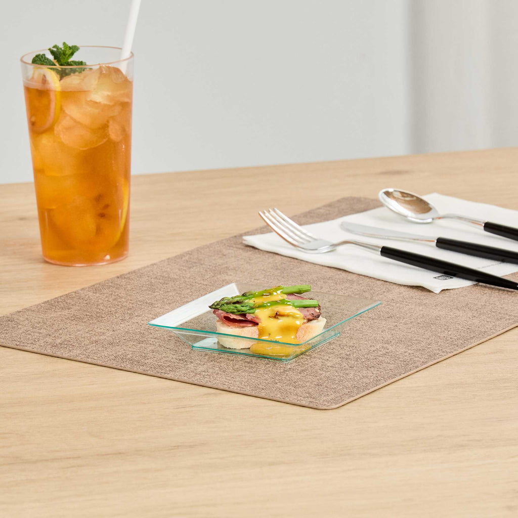 Mini Serve Square Seagreen Plastic Plate - 4 1/4" x 4 1/4" x 1/2" - 100 count box