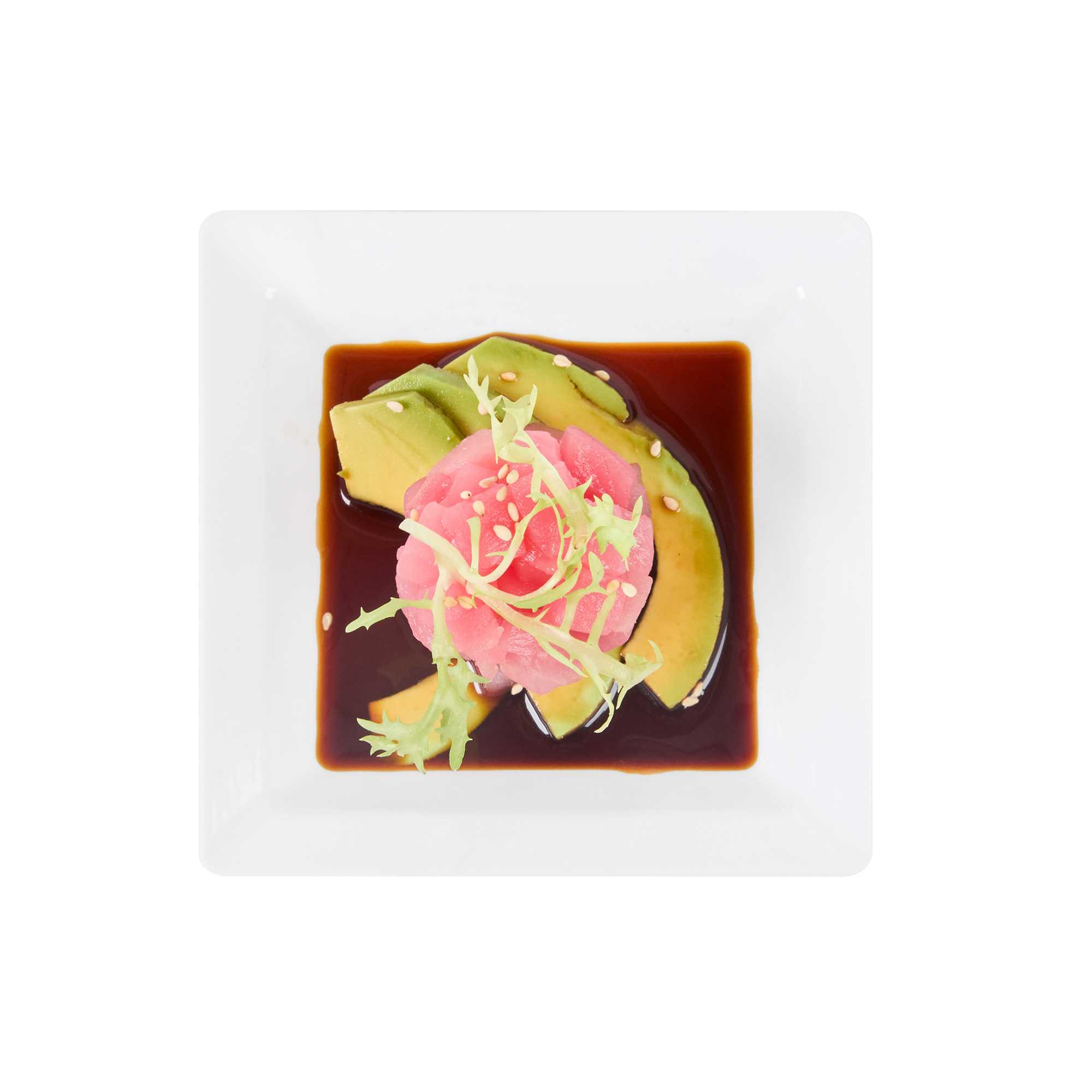 Mini Serve Square White Plastic Plate - 4 1/4" x 4 1/4" x 1/2" - 100 count box