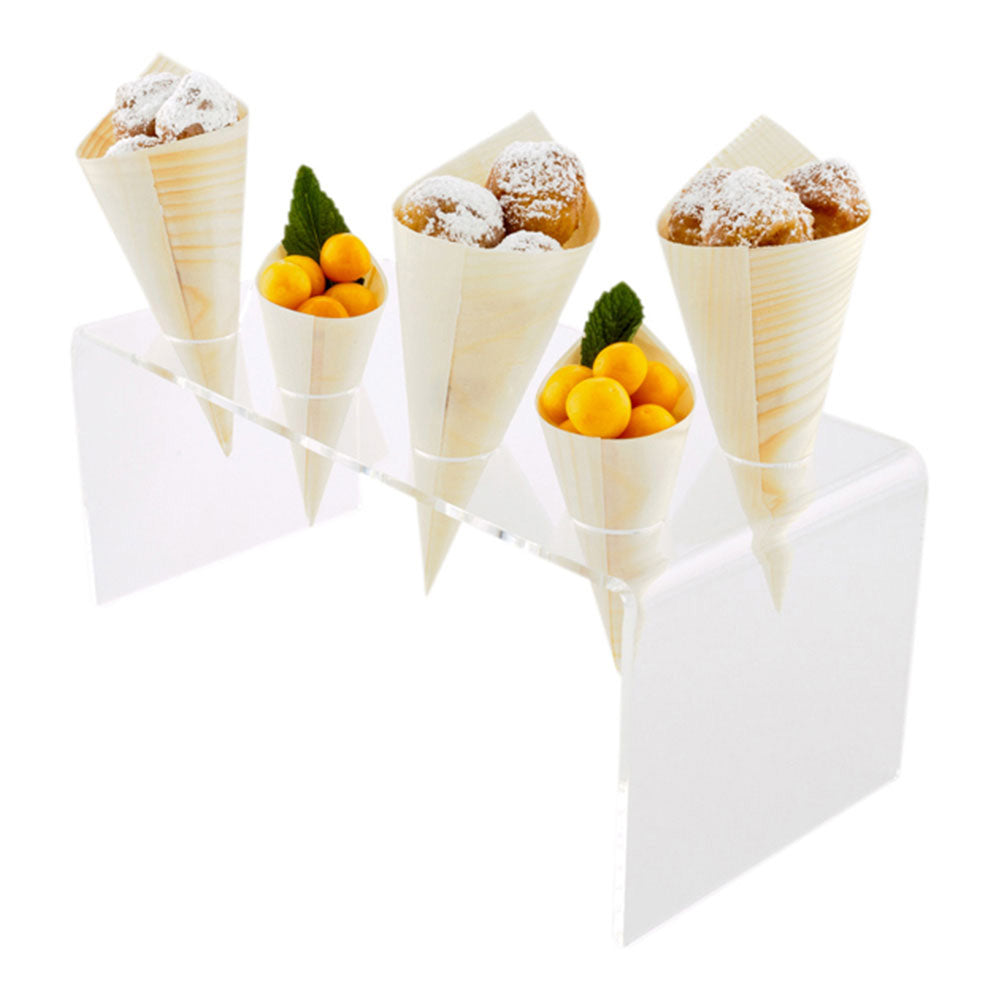 Cone Tek Clear Plastic Plateau Cone Stand - 8 slots - 12 1/2" x 6" x 5 1/4" - 1 count box