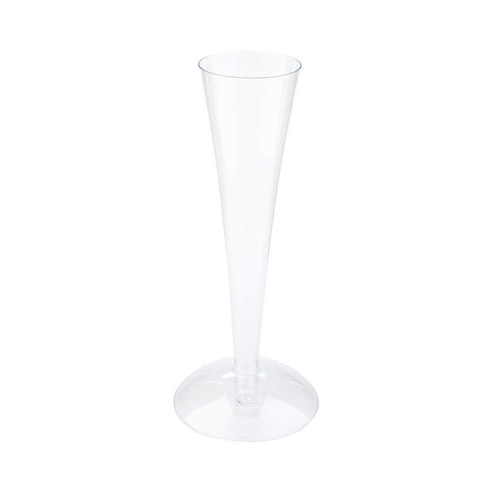 Bev Tek 4 oz Clear Plastic Medium Champagne Flute - Stand Sold Separately - 5 1/2" x 2" x 2" - 100 count box