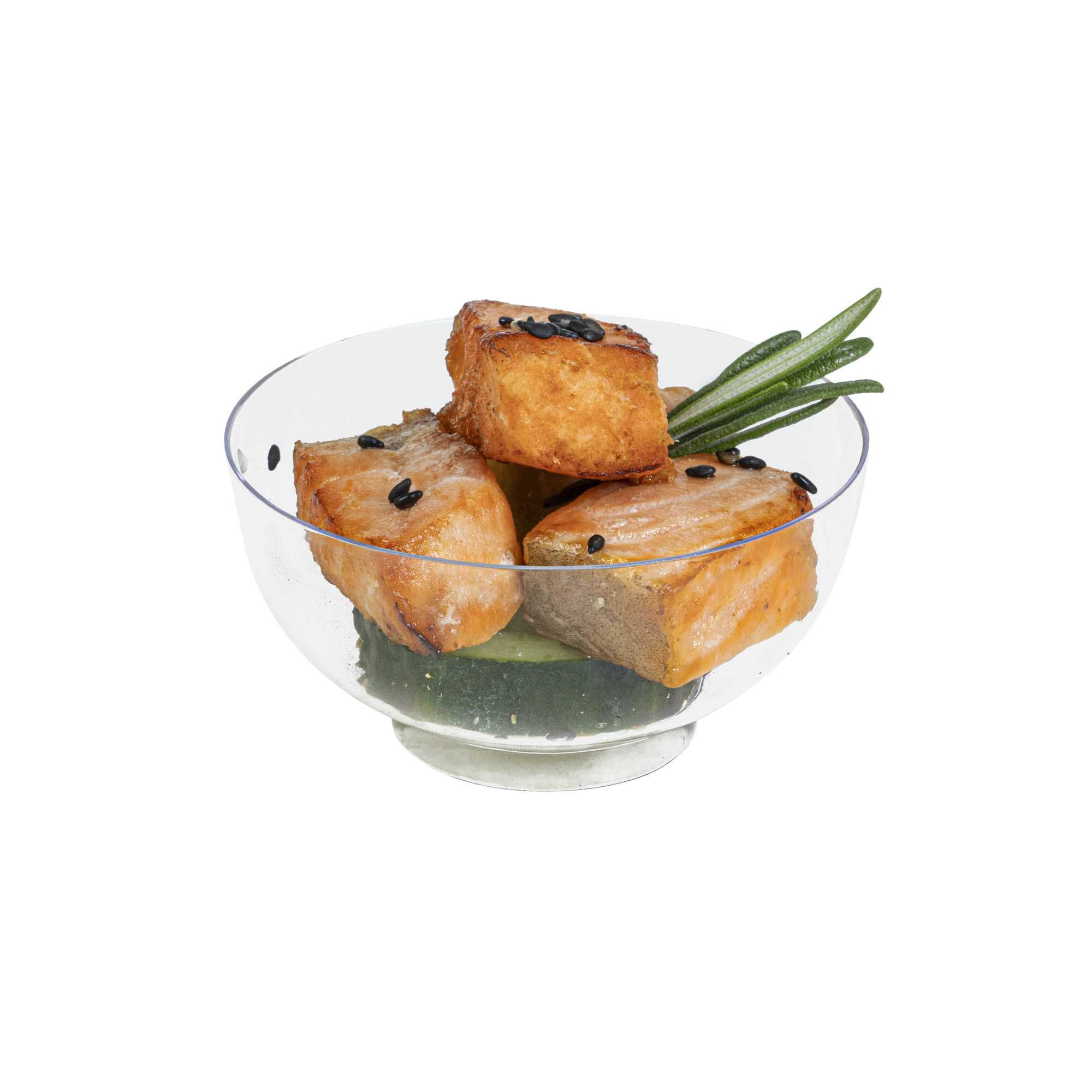 Mini Serve 2 oz Round Clear Plastic Coppa Bowl - 2 1/2" x 2 1/2" x 1" - 100 count box
