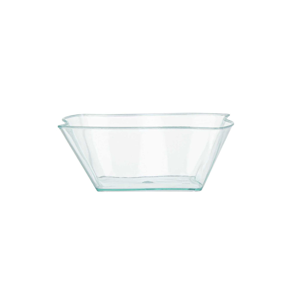 Mini Serve 6 oz Square Seagreen Plastic Aqua Bowl - 3 1/4" x 3 1/4" x 1 1/2" - 100 count box