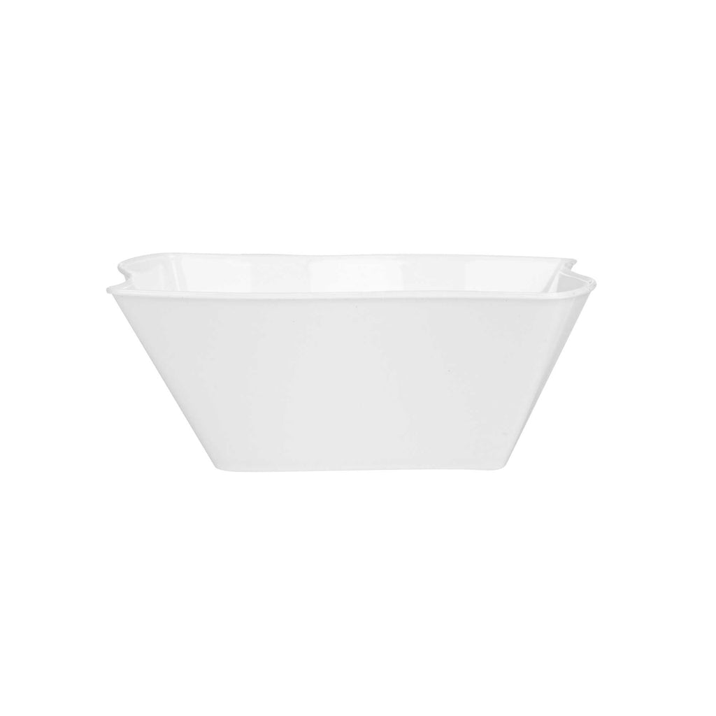 Mini Serve 6 oz Square White Plastic Aqua Bowl - 3 1/4" x 3 1/4" x 1 1/2" - 100 count box