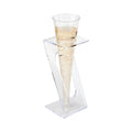 Bev Tek Clear Plastic Individual Champagne Flute Stand - 6" x 2 1/4" x 2 1/4" - 100 count box