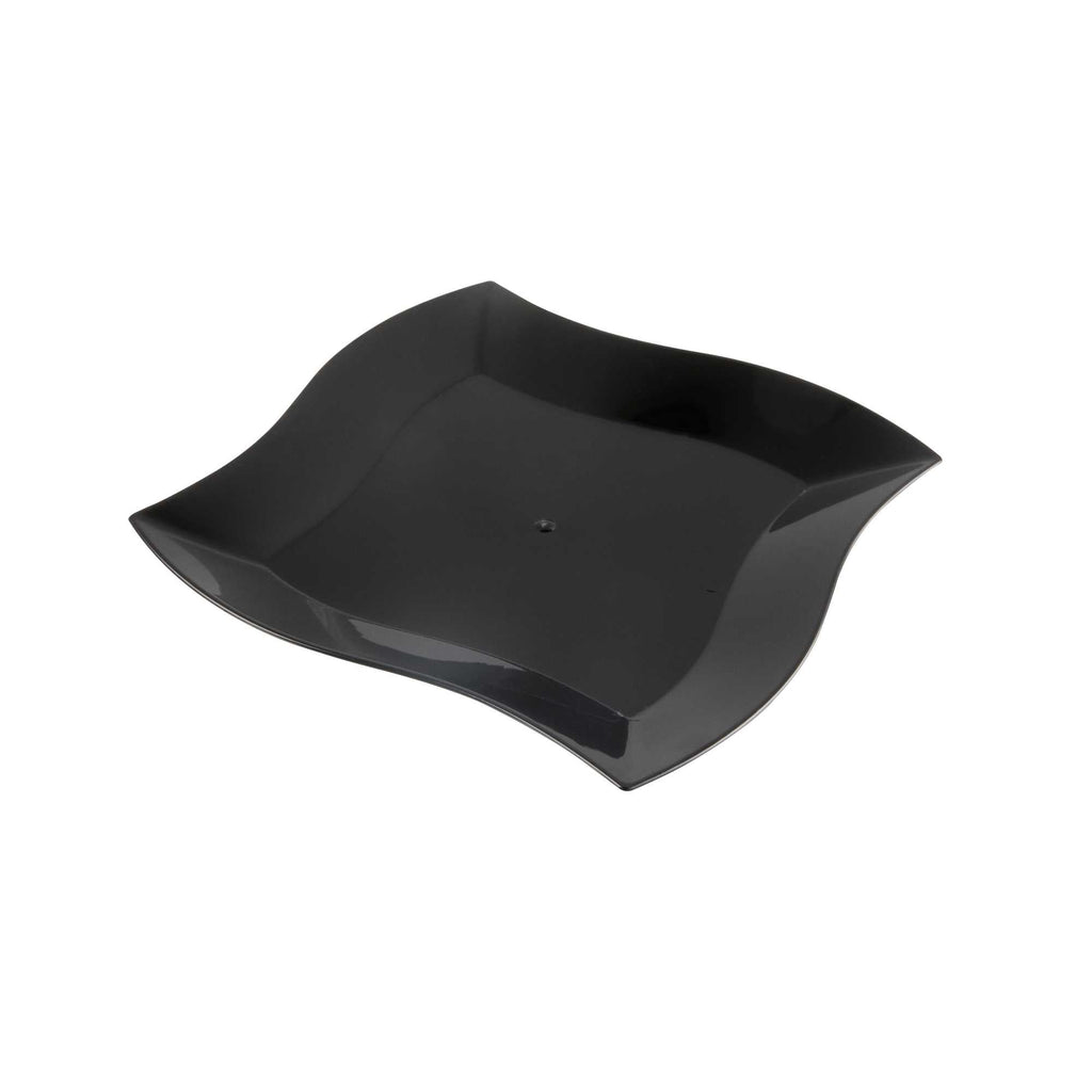 Maxi Serve Square Black Plastic Large Aqua Plate - 9" x 9" x 1/2" - 100 count box