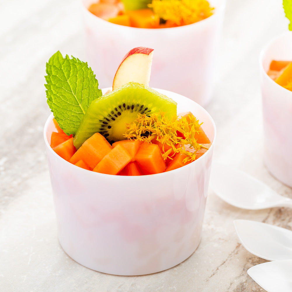 Mini Serve 6 oz Round White Plastic Cylindro Cup - 2 1/4" x 2 1/4" x 3" - 10 count box