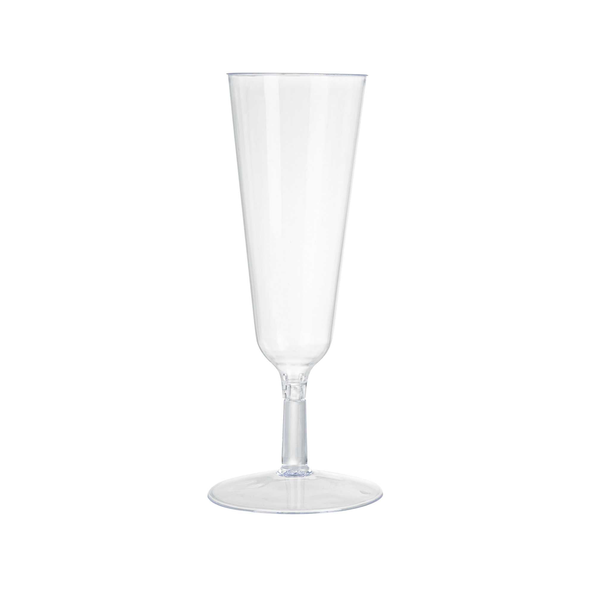 Bev Tek 2 oz Round Clear Plastic Mini Champagne Glass - 2" x 2" x 5" - 100 count box