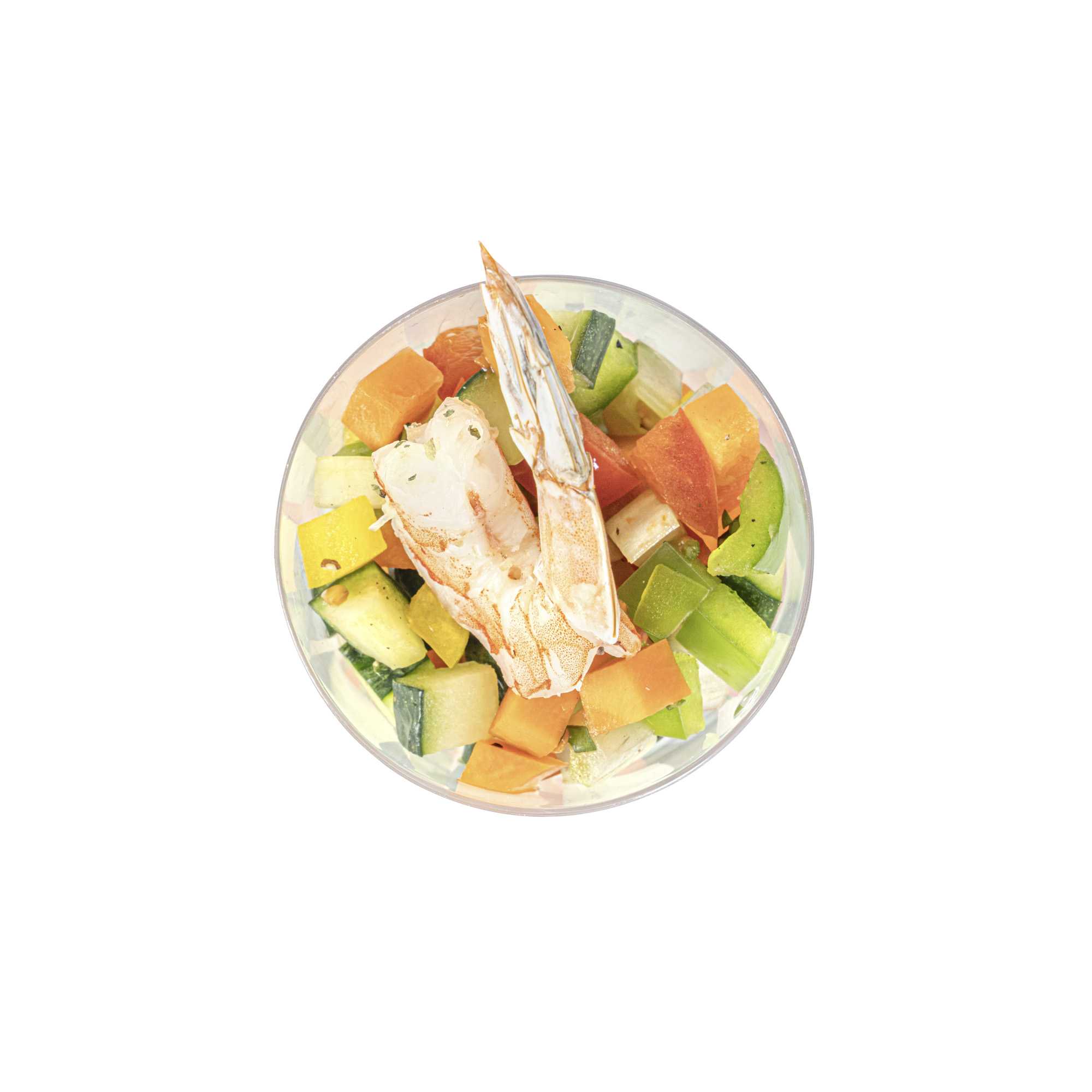 Bev Tek 5 oz Round Clear Plastic Edge Glass - 2 1/4" x 2 1/4" x 3 1/4" - 20 count box