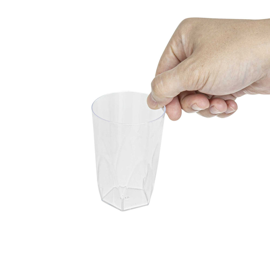 Bev Tek 5 oz Round Clear Plastic Edge Glass - 2 1/4" x 2 1/4" x 3 1/4" - 100 count box