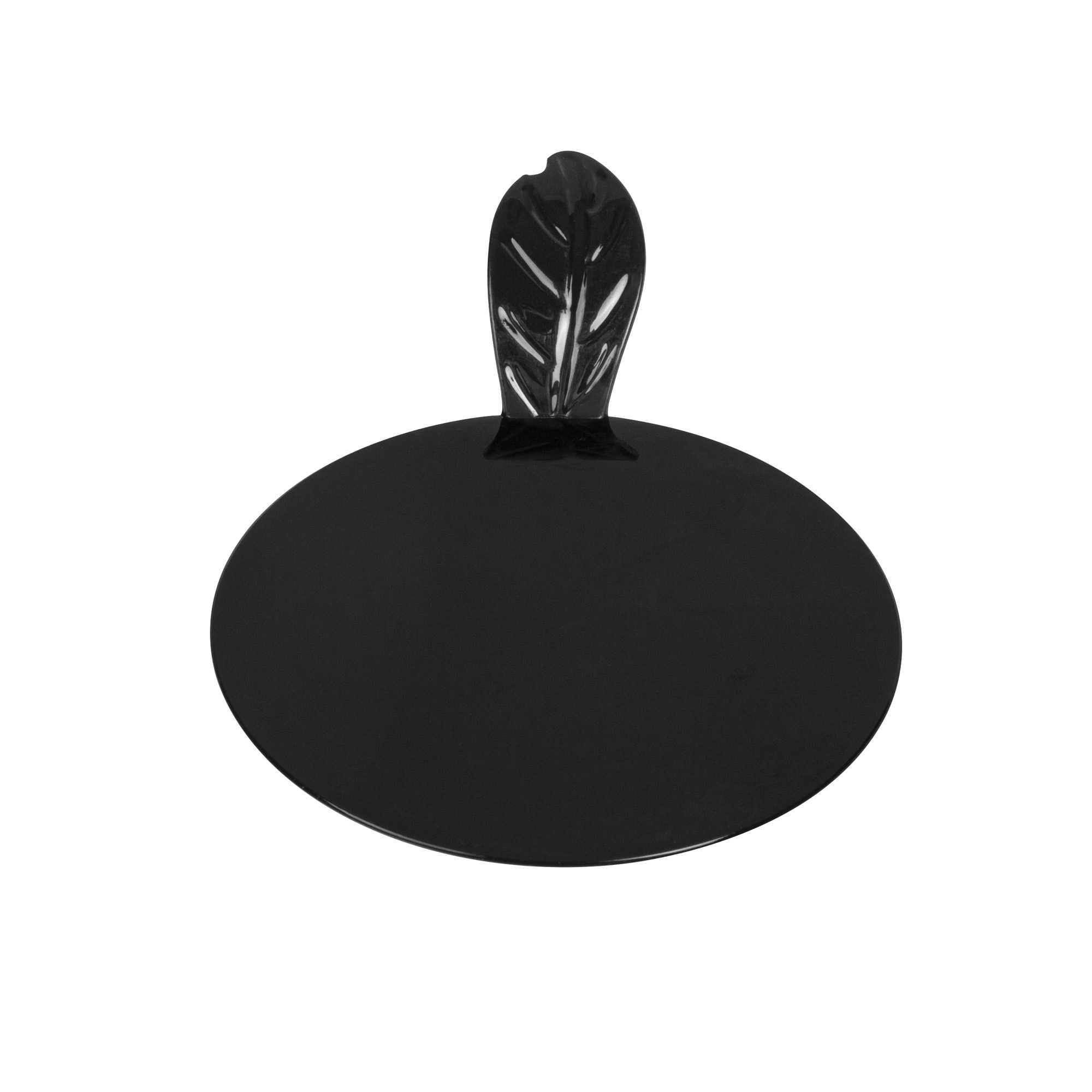 Pastry Tek Round Black Plastic Pastry Pallet - 3" x 3" x 1" - 100 count box