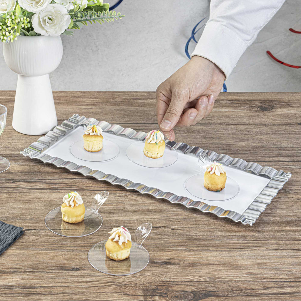 Pastry Tek Round Clear Plastic Pastry Pallet - 3" x 3" x 1" - 100 count box