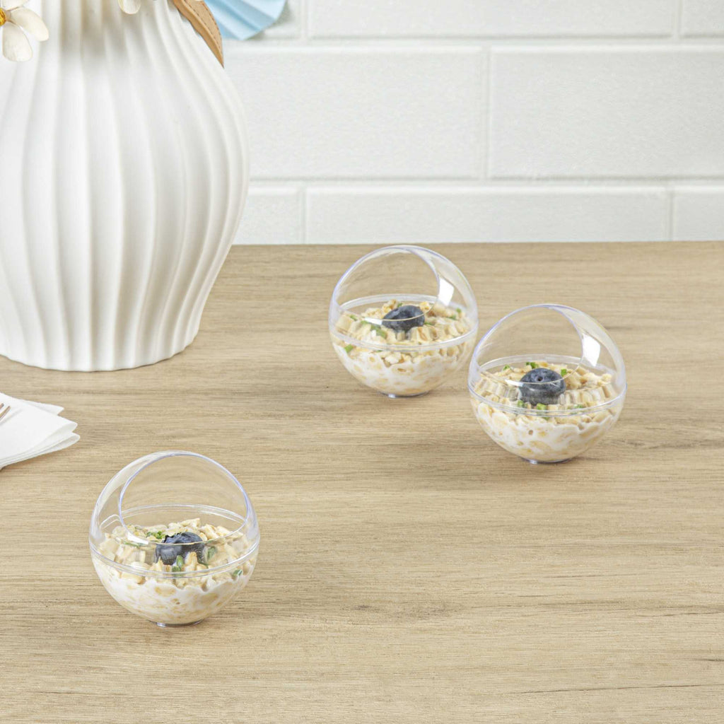 Mini Serve 3 oz Round Clear Plastic Balloon Bowl - 2 1/2" x 2 1/2" x 2 1/2" - 100 count box