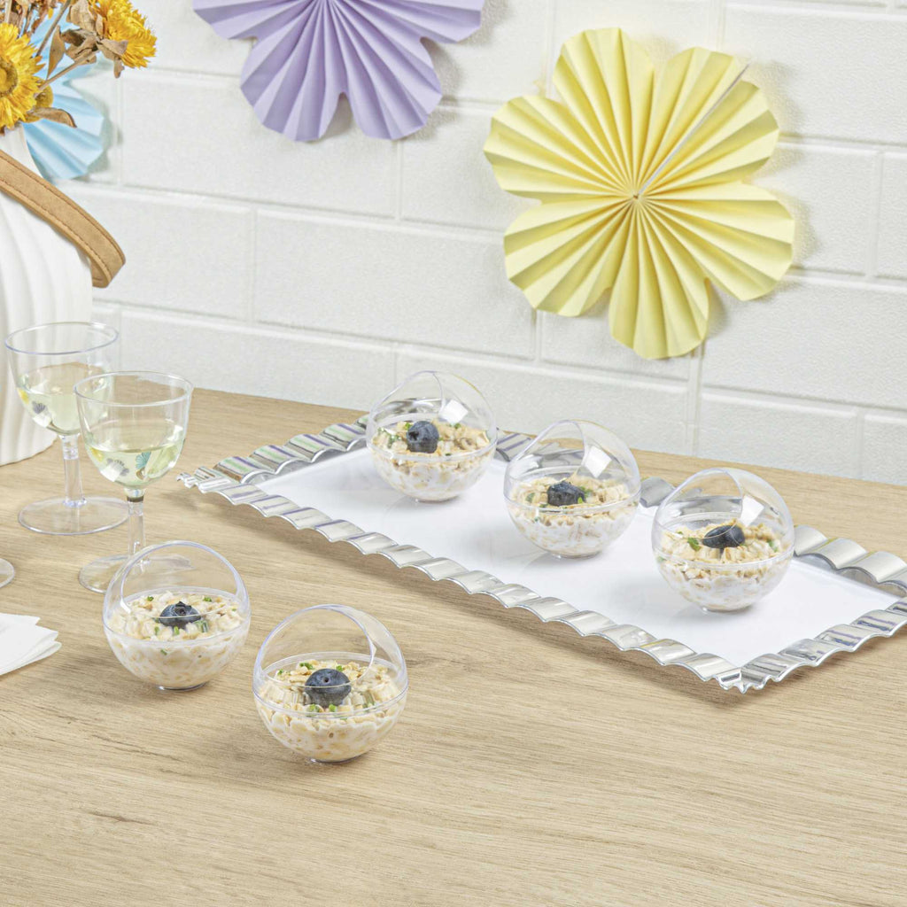 Mini Serve 3 oz Round Clear Plastic Balloon Bowl - 2 1/2" x 2 1/2" x 2 1/2" - 100 count box