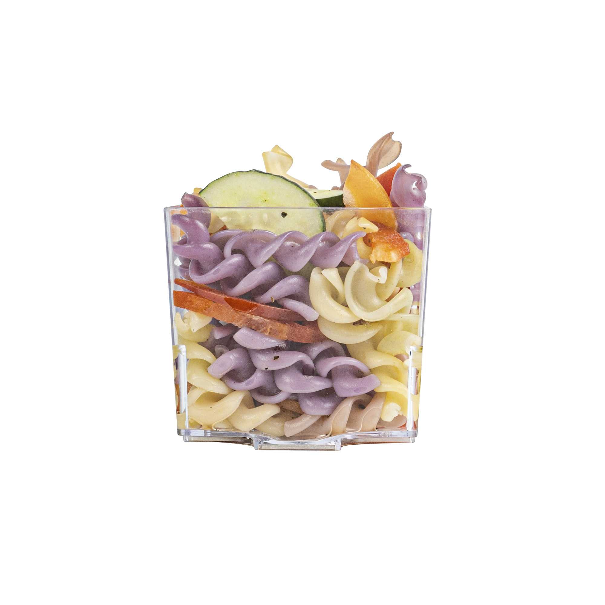 Mini Serve 5 oz Square Clear Plastic Large Quadrato Cube - 2 1/4" x 2 1/4" x 2 1/4" - 20 count box