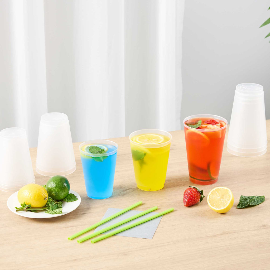 Flexi Grip 12 oz Round Frosted Plastic Cup - 3 1/4" x 3 1/4" x 4 1/4" - 25 count box