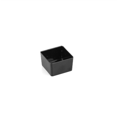 Mini Serve 2 oz Square Black Plastic Short Quadrato Cup - 1 3/4" x 1 3/4" x 1" - 100 count box