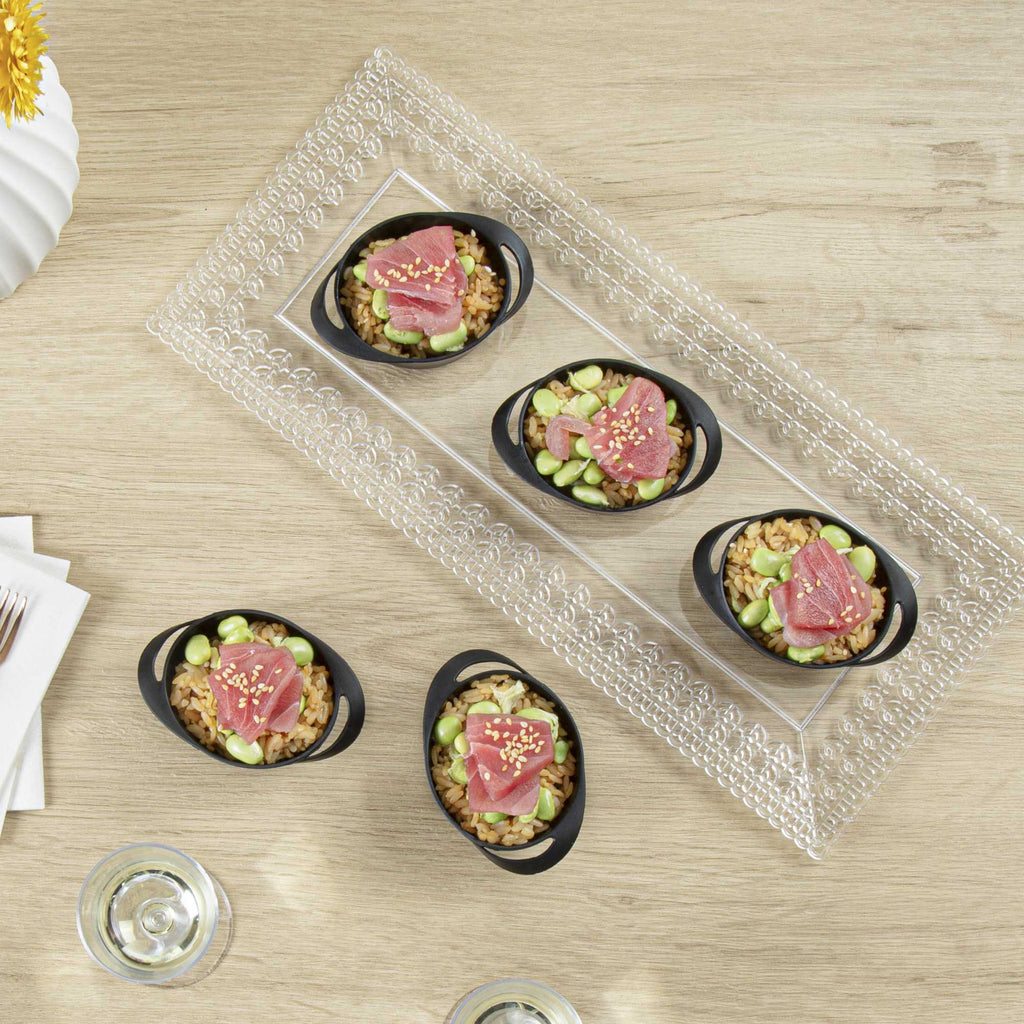 Mini Serve 3 oz Round Black Plastic Mini Infinity Pot - 3 3/4" x 2 1/2" x 1 1/4" - 100 count box
