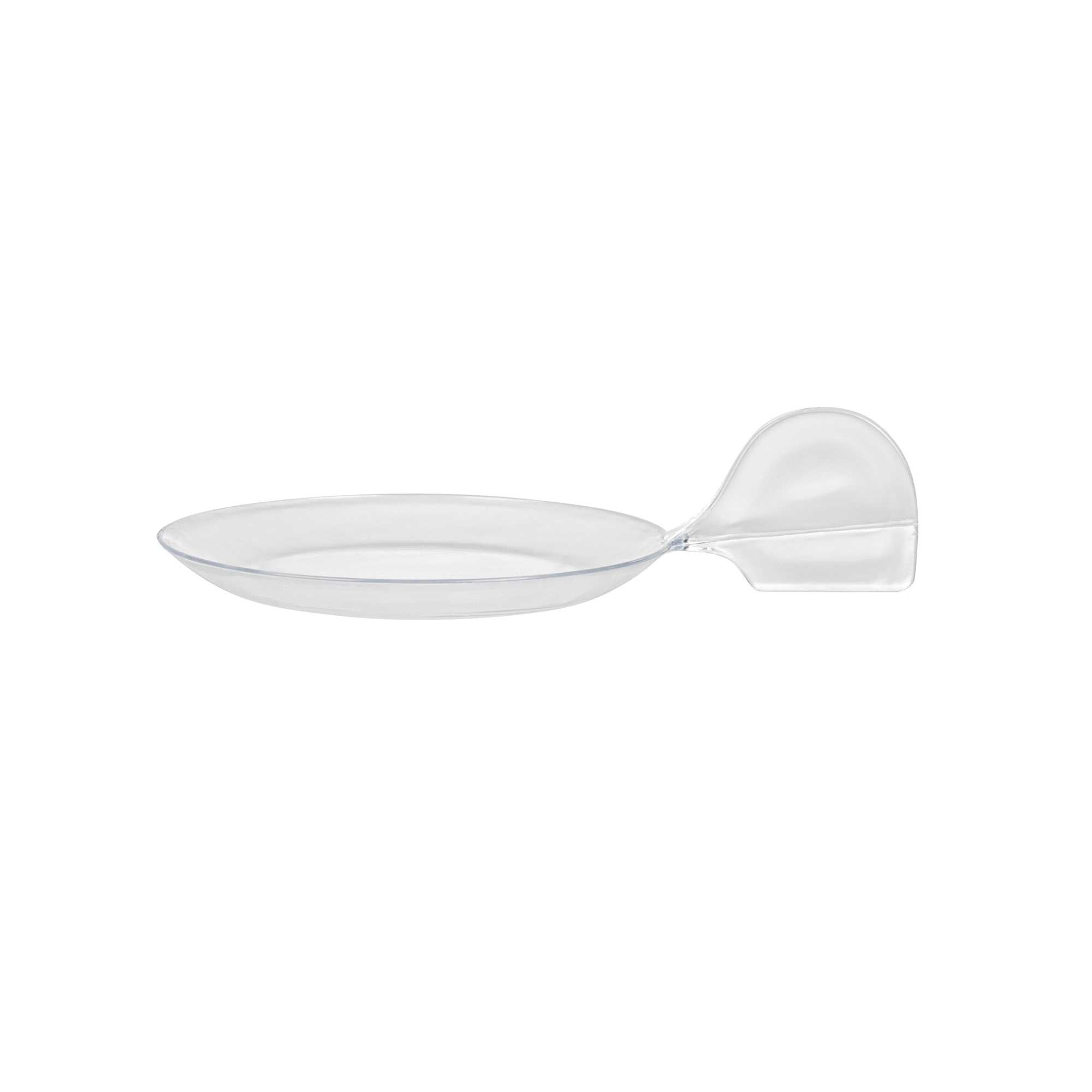Mini Serve Fish Clear Plastic Tasting Plate - 3 3/4" x 2 1/2" x 1" - 100 count box