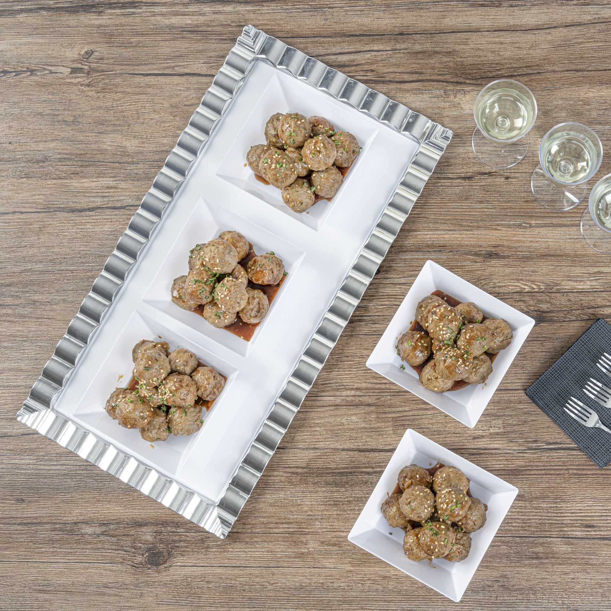 Maxi Serve 10 oz Square White Plastic Small Modern Bowl - 4 1/4" x 4 1/4" x 1 1/2" - 100 count box