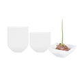 Mini Serve 3 oz Rectangle White Plastic Small Architetto Bowl - 3 1/4" x 2 1/4" x 1 1/4" - 100 count box