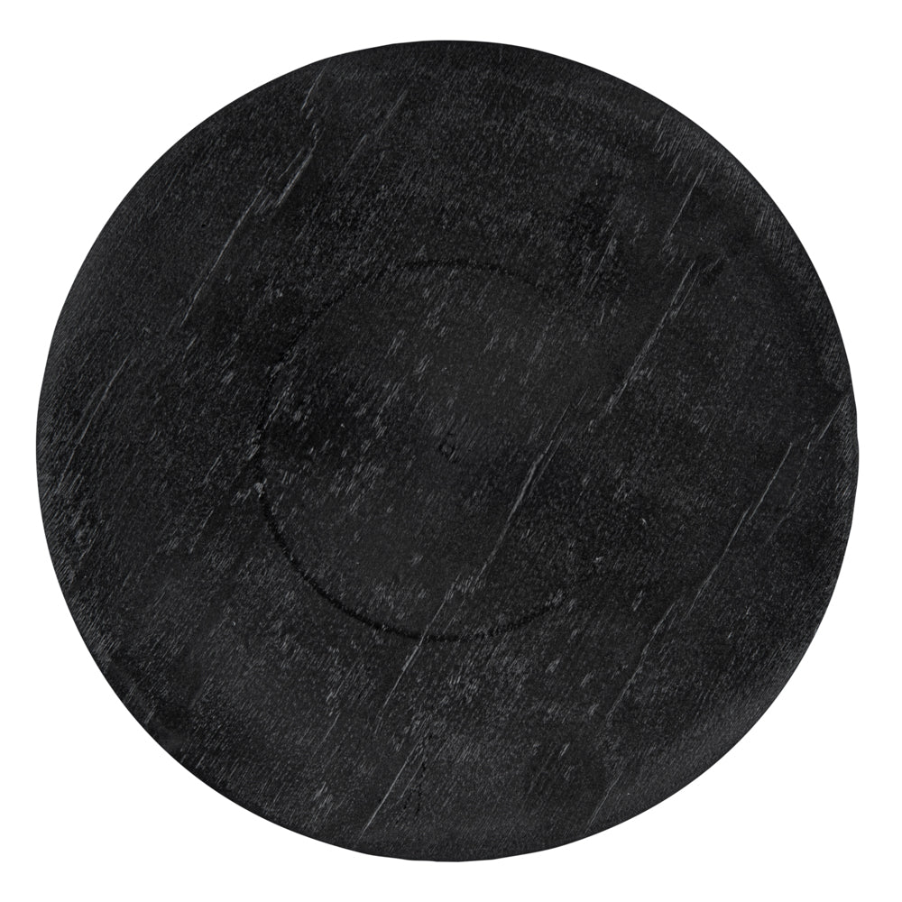 Maxi Serve Round Black Plastic Medium Plate - Faux Slate - 8 3/4" x 8 3/4" - 100 count box