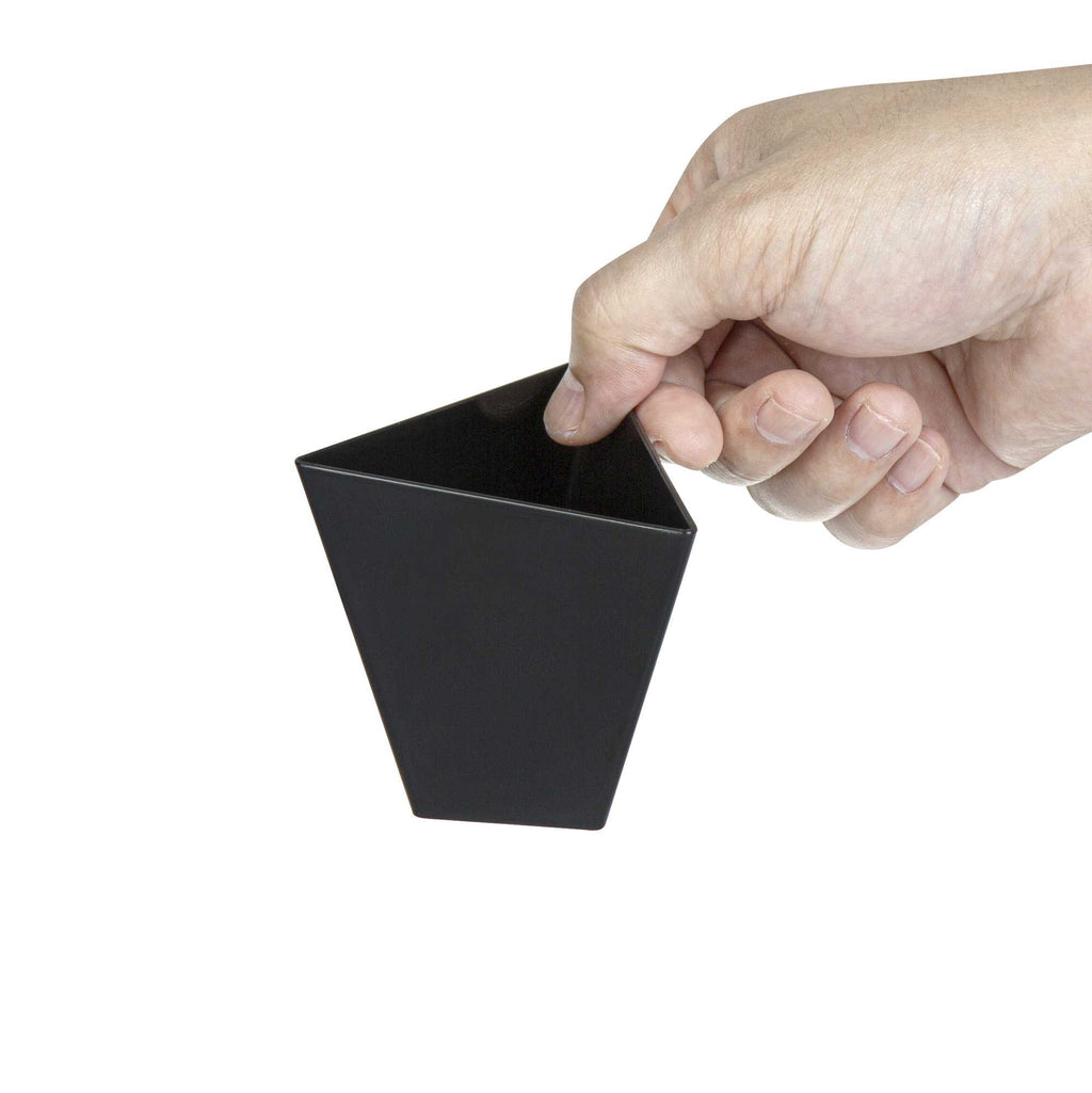 Mini Serve 4 oz Black Plastic Torcente Dessert Cup - 3" x 2 1/2" x 2 3/4" - 100 count box
