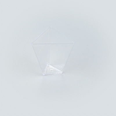 Mini Serve 4 oz Clear Plastic Torcente Dessert Cup - 3" x 2 1/2" x 2 3/4" - 25 count box