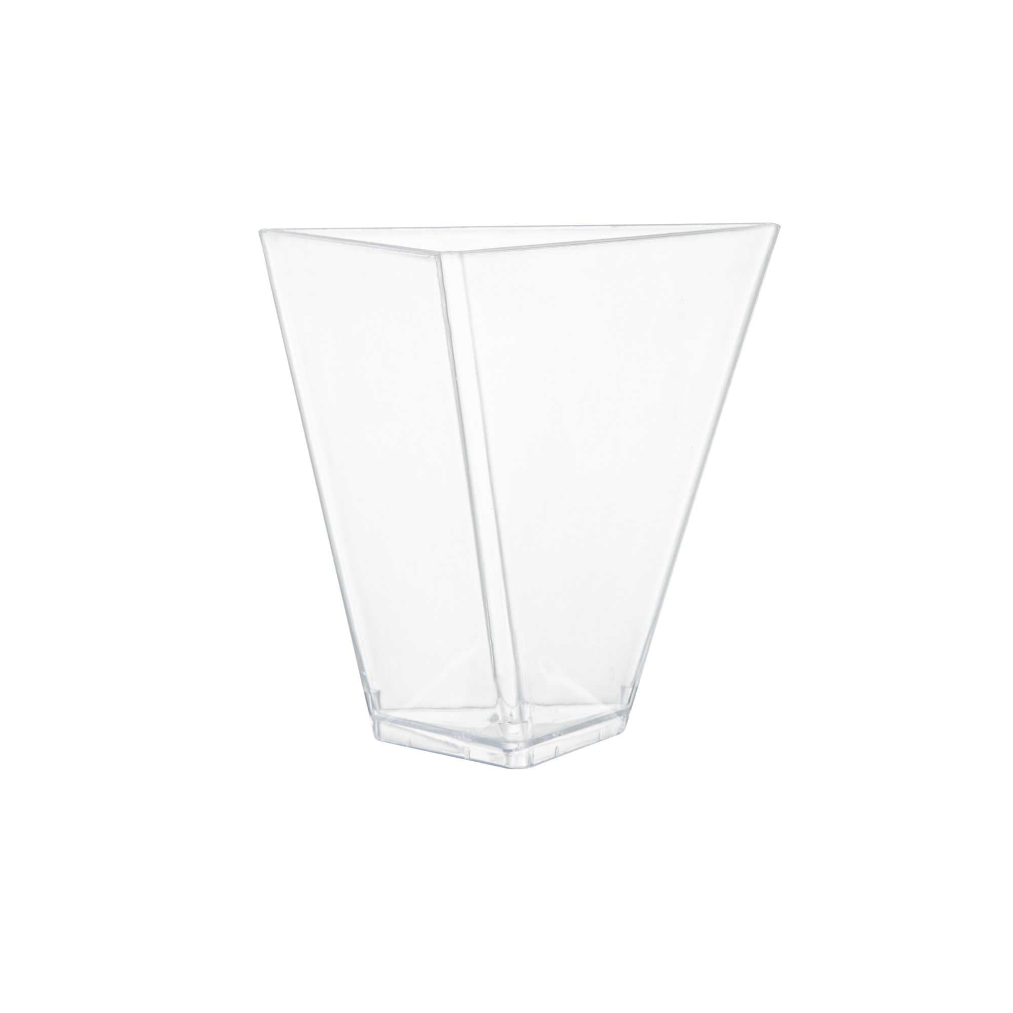 Mini Serve 4 oz Clear Plastic Torcente Dessert Cup - 3" x 2 1/2" x 2 3/4" - 25 count box