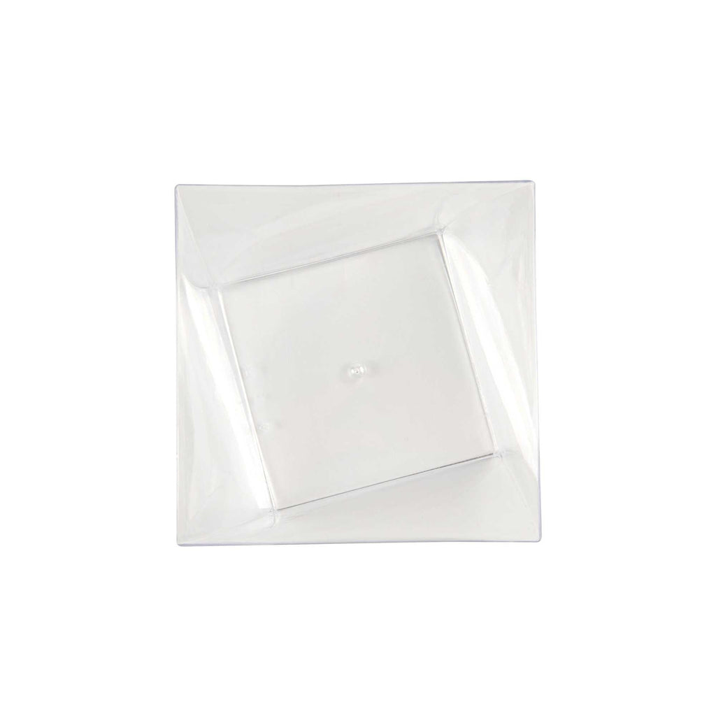 Mini Serve 7 oz Square Clear Plastic Small Girata Bowl - 4" x 4" x 1 1/2" - 100 count box