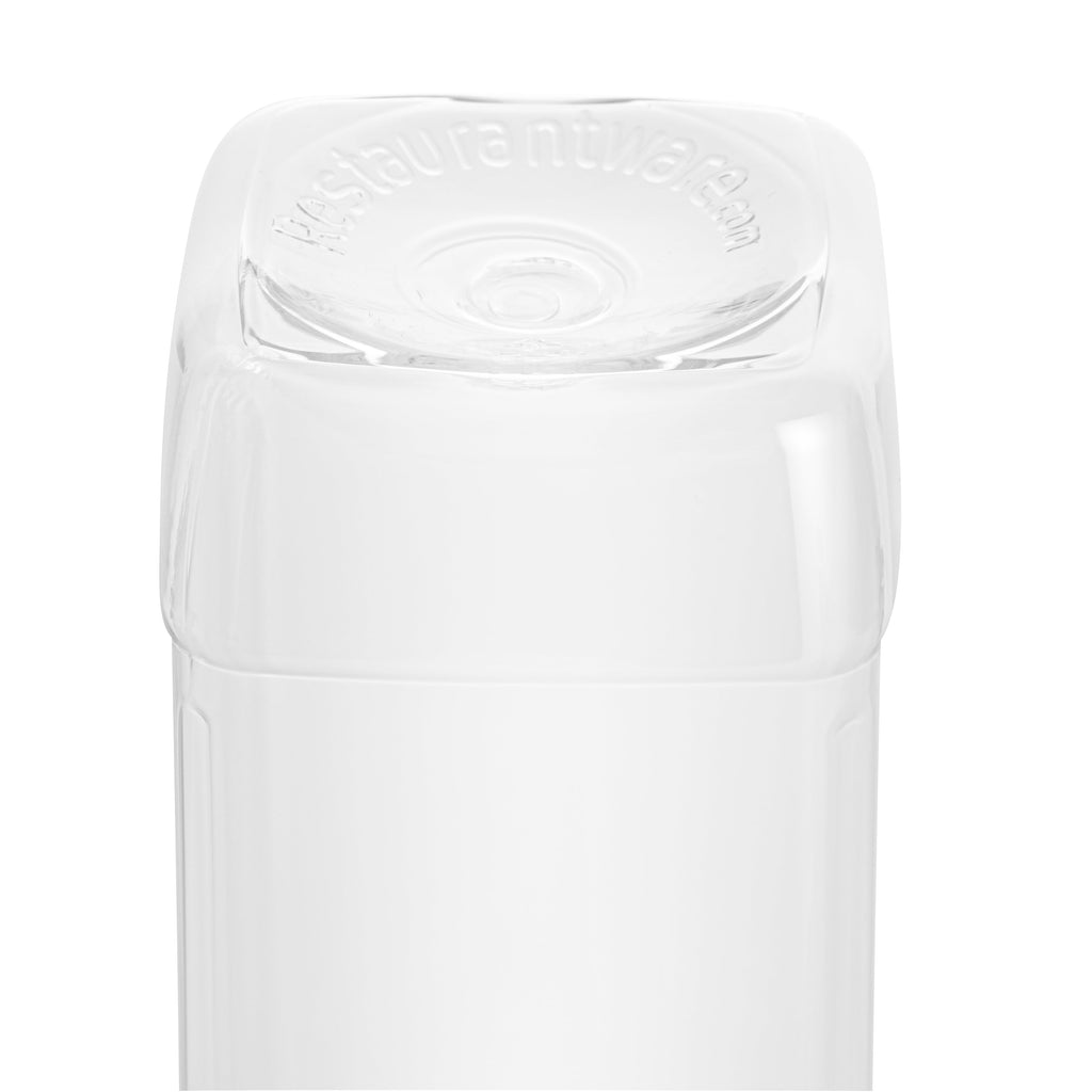 Bottle Tek 16 oz Square Clear Plastic Cold Pressed Juice Bottle - with Safety Cap - 2 1/4" x 2 1/4" x 7" - 100 count box