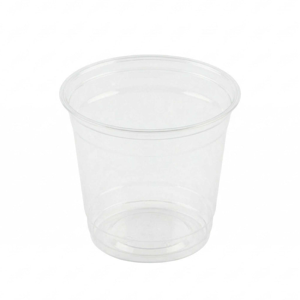 Basic Nature 24 oz Round Clear PLA Plastic To Go Deli Container - Compostable - 4 3/4" x 4 3/4" x 4 1/4" - 500 count box