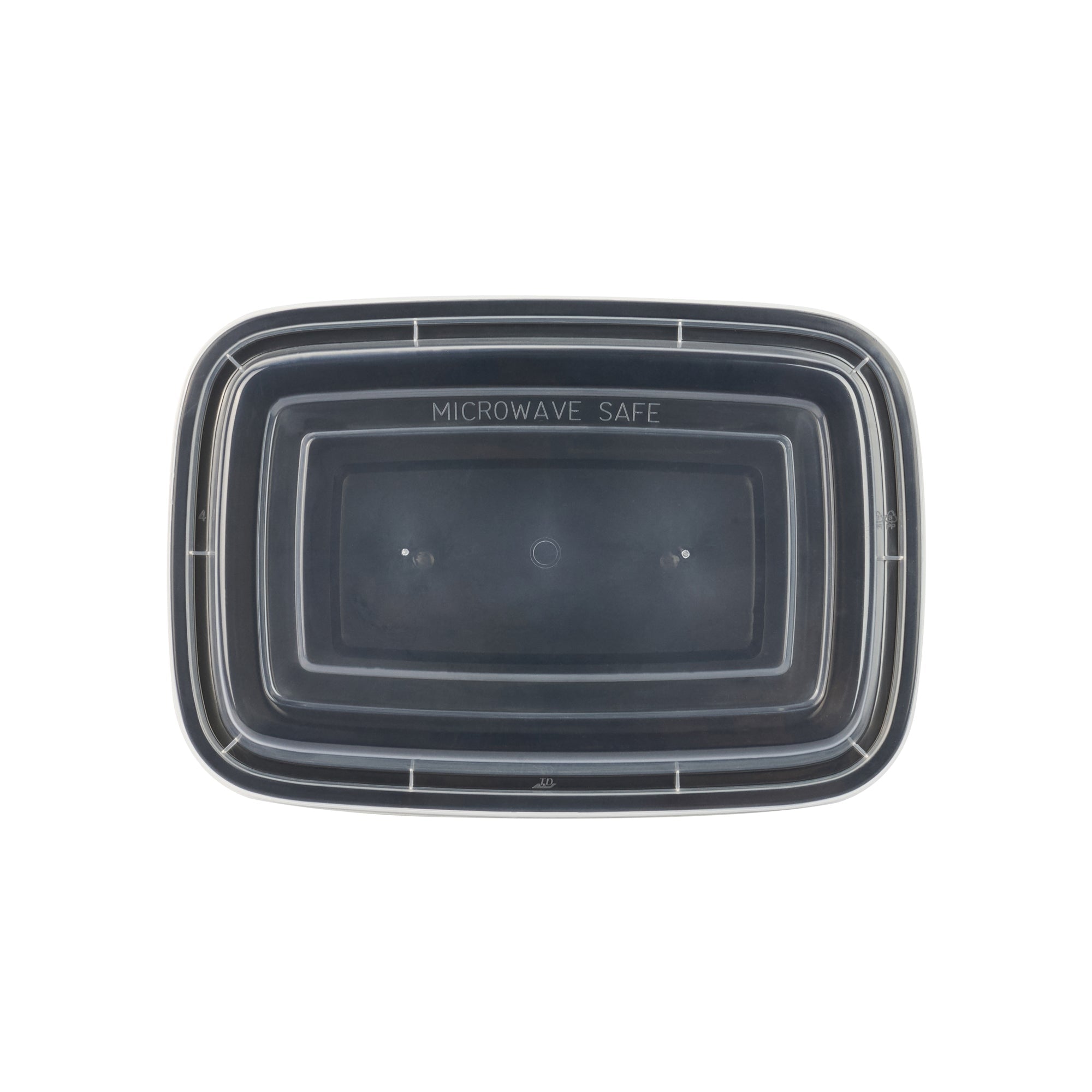 Asporto 24 oz Rectangle Black Plastic To Go Box - with Clear Lid, Microwavable - 8" x 5 1/4" x 1 3/4" - 50 count box