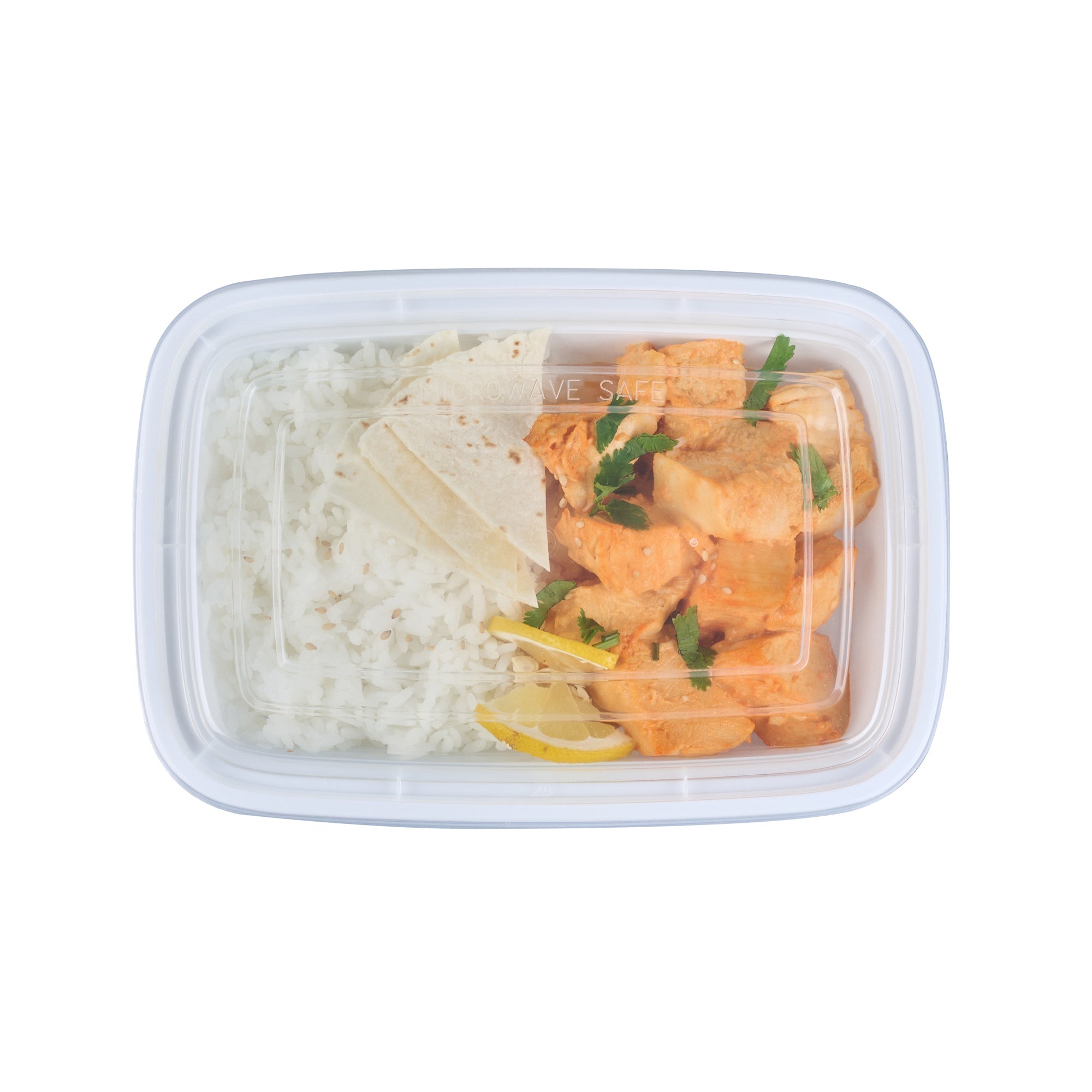 Asporto 24 oz Rectangle White Plastic To Go Box - with Clear Lid, Microwavable - 8" x 5 1/4" x 1 3/4" - 100 count box