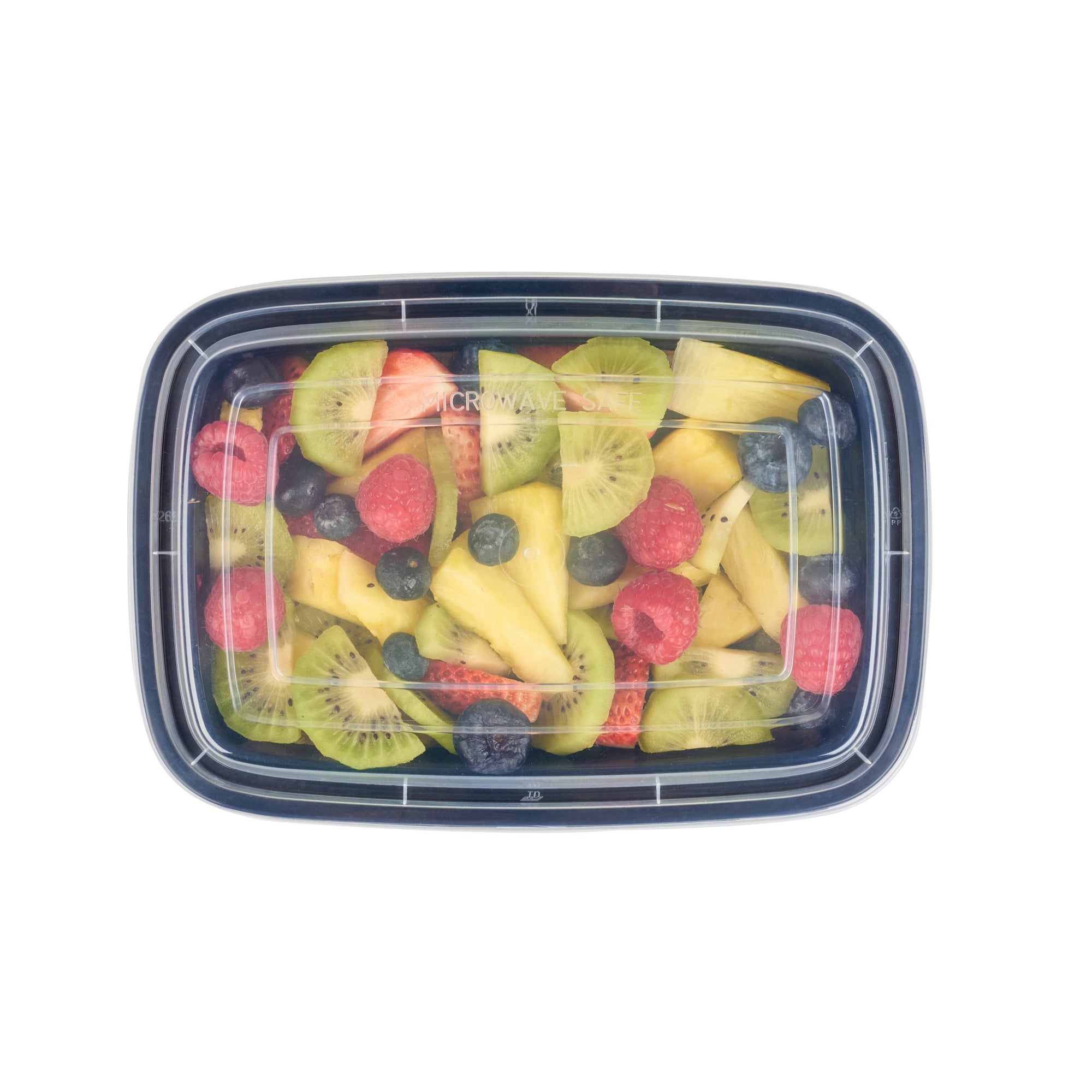 Asporto 38 oz Rectangle Black Plastic To Go Box - with Clear Lid, Microwavable - 8 3/4" x 6" x 2" - 50 count box