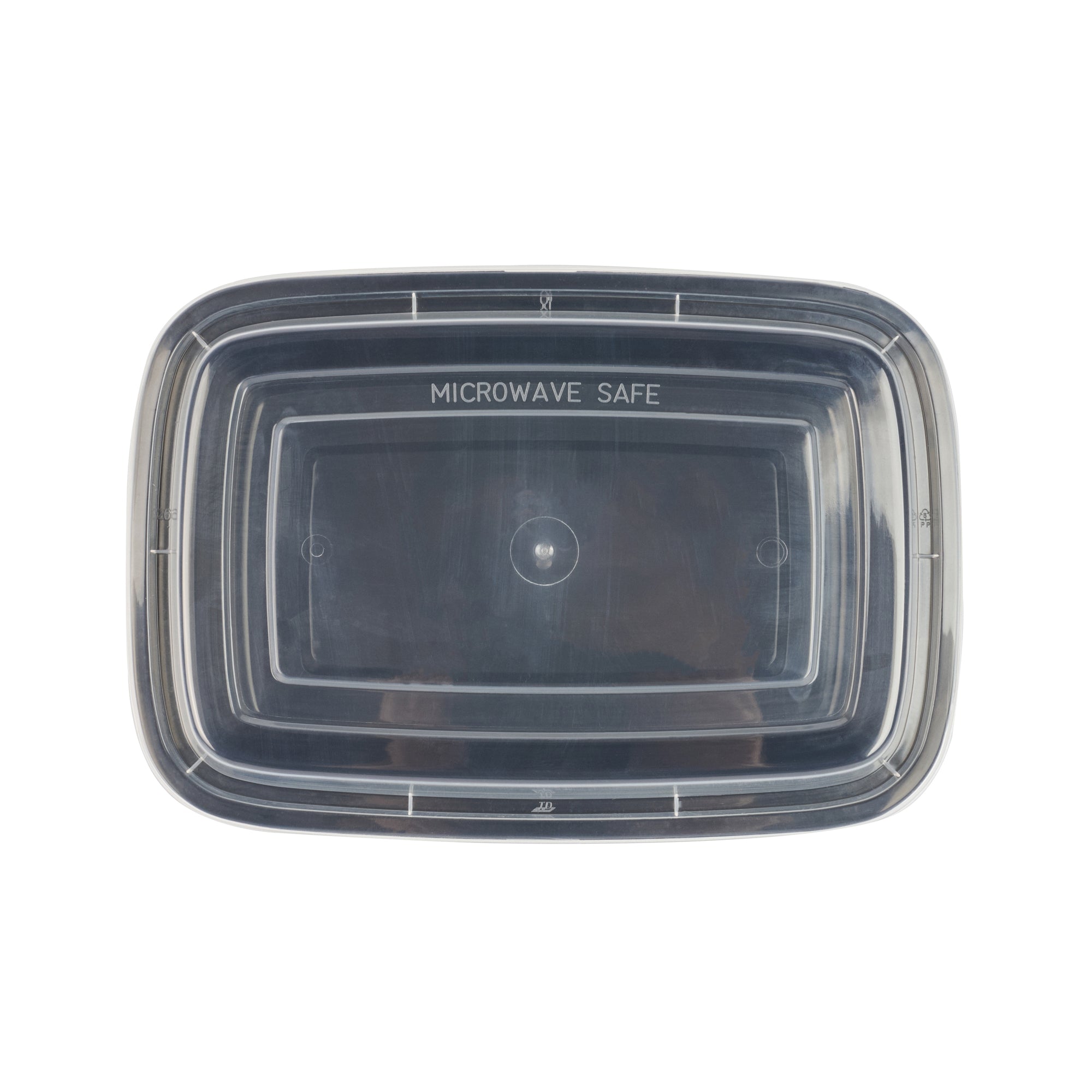 Asporto 38 oz Rectangle Black Plastic To Go Box - with Clear Lid, Microwavable - 8 3/4" x 6" x 2" - 50 count box