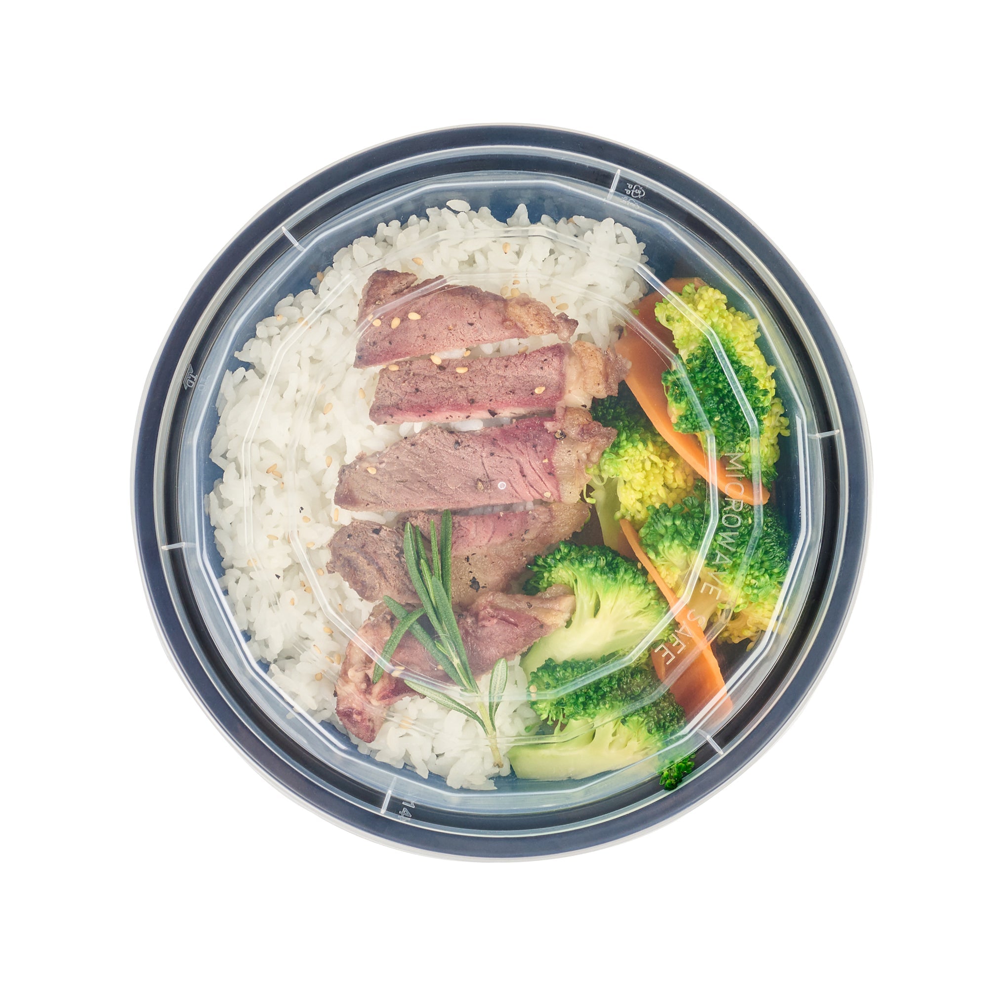 Asporto 24 oz Round Black Plastic To Go Box - with Clear Lid, Microwavable - 7 1/4" x 7 1/4" x 1 1/2" - 50 count box
