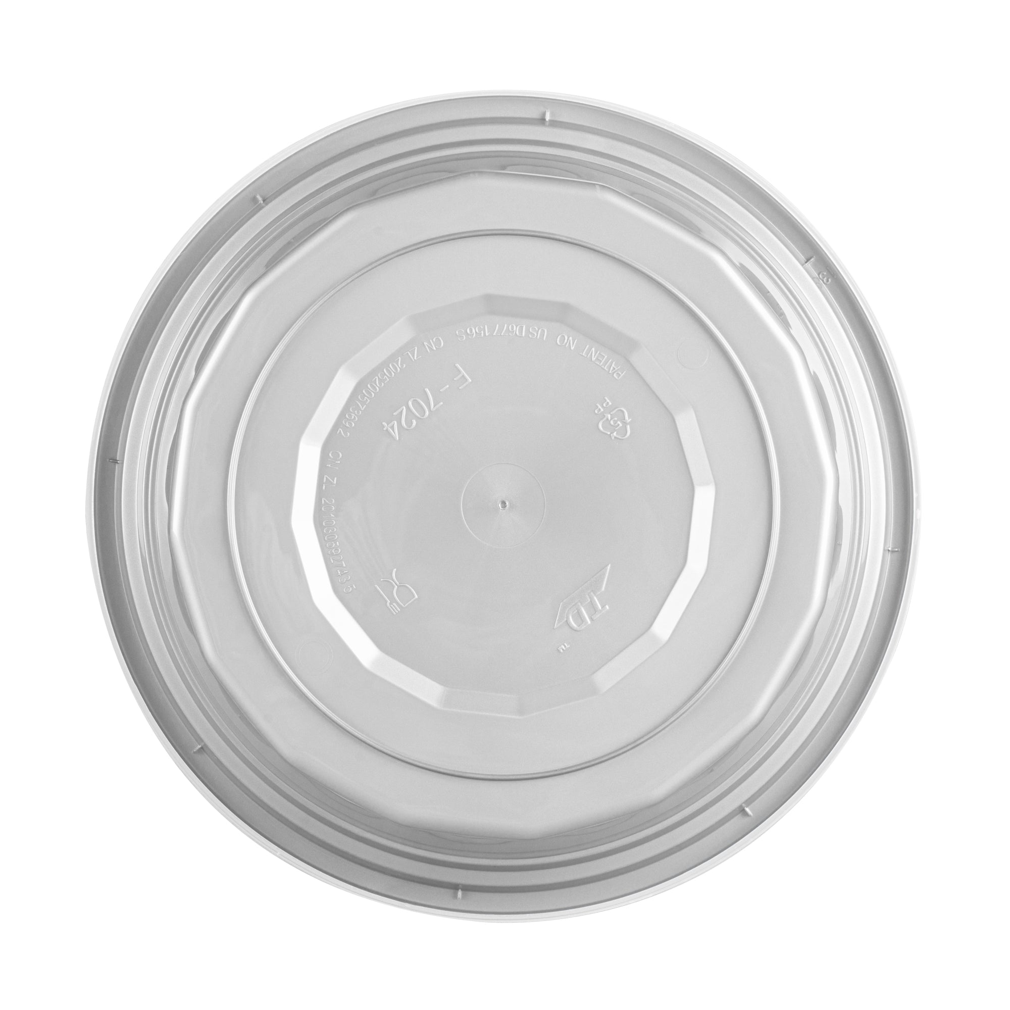 Asporto 24 oz Round Silver Plastic To Go Box - with Clear Lid, Microwavable - 7 1/4" x 7 1/4" x 1 1/2" - 100 count box